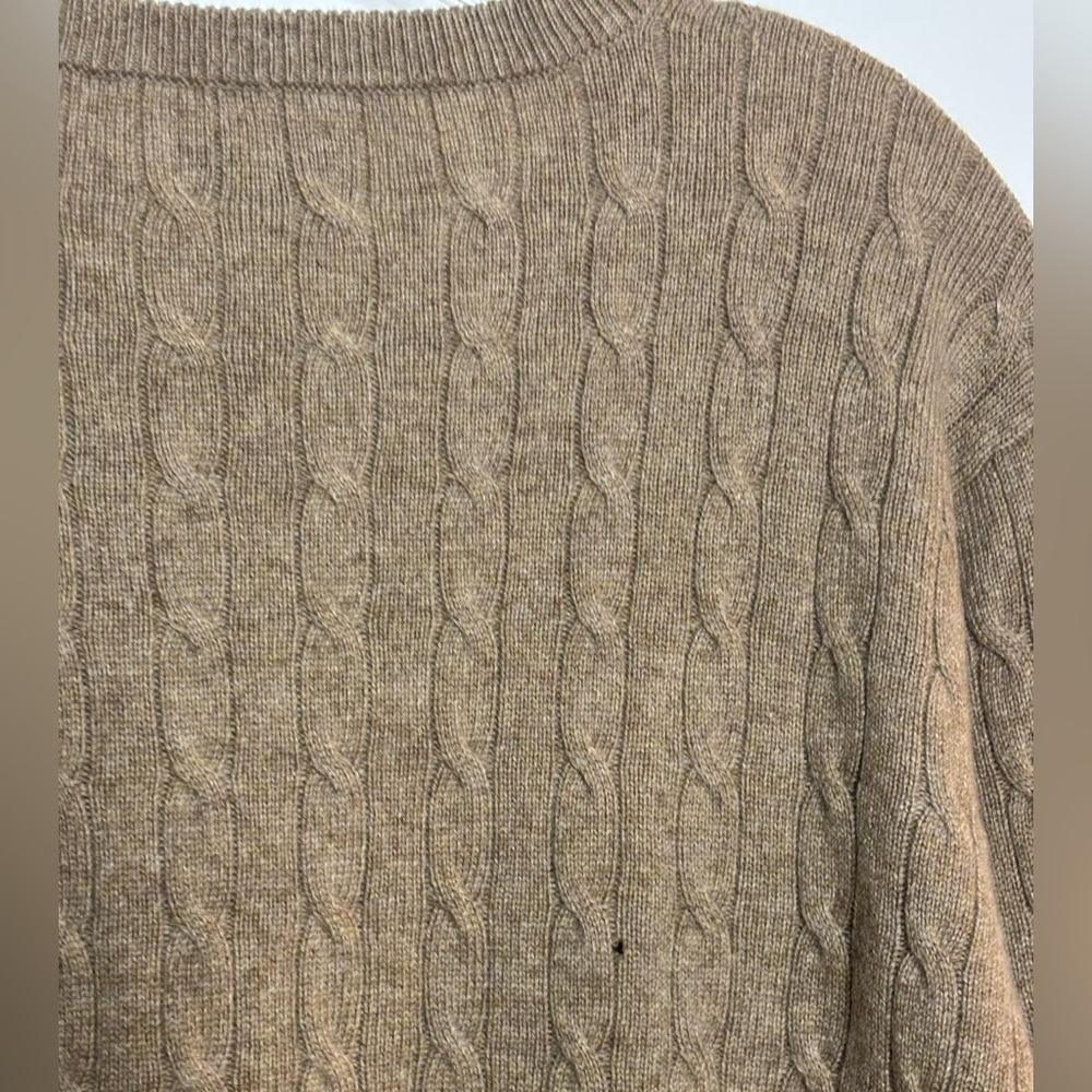 GC JCREW  Men’s Cable Knit Cashmere pullover sweater in Camel size XL - Picture 7 of 9
